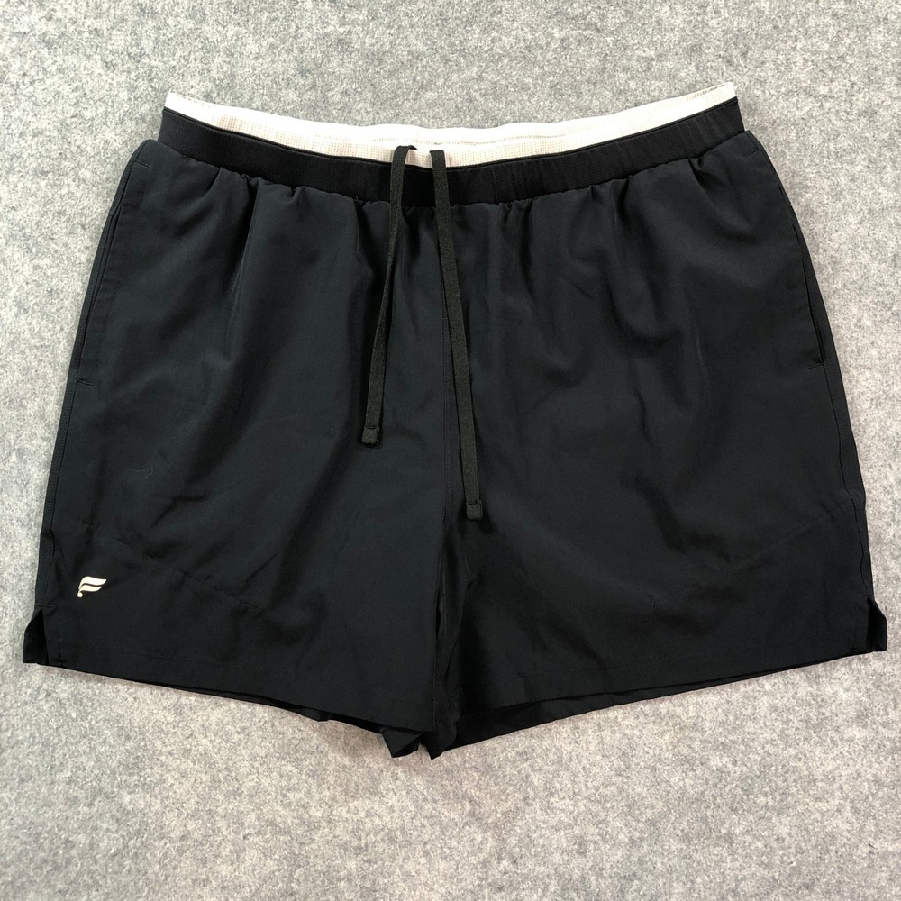 Fabletics Mens Shorts 34x5 Black Drawstring Elastic Waist Stretch Gym High Waist